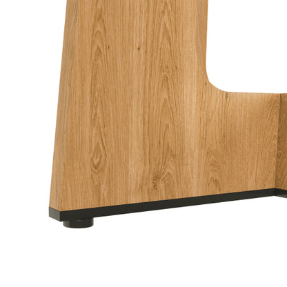 47 Inch Round Farmhouse Dining Table, Oak Finish