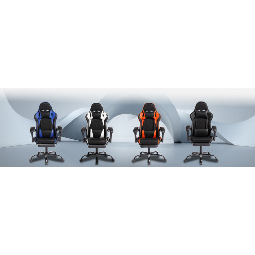 E-sports Gaming Chair Sports Car Driving Seat PU Material Moulded Sponge Comfortable and Safe With Massage White