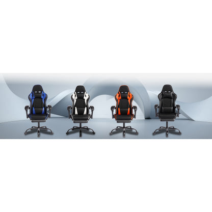 E-sports Gaming Chair Sports Car Driving Seat PU Material Moulded Sponge Comfortable and Safe With Massage White