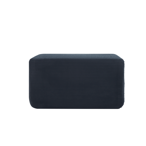 Black Corduroy Modular Ottoman with Soft Fabric Design