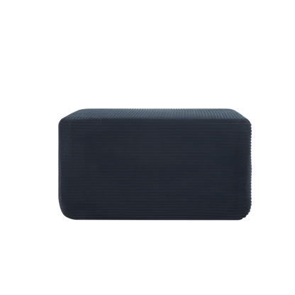 Black Corduroy Modular Ottoman with Soft Fabric Design