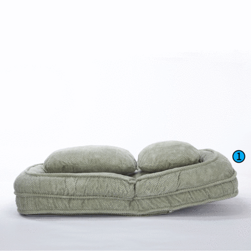 Green Human-Dog-Bed Style 5-Position Adjustable Lazy Floor Sofa 90-180 degree  Metal-Frame for Bedroom Living-Room