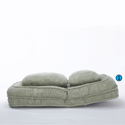 Green Human-Dog-Bed Style 5-Position Adjustable Lazy Floor Sofa 90-180 degree  Metal-Frame for Bedroom Living-Room