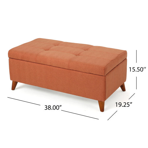 Home Decor, Tufted Ainsley Button Storage Ottoman Bench with Hinged Lid , Ottoman Bench with Storage for Living Room & Bedroom,solid wood leg