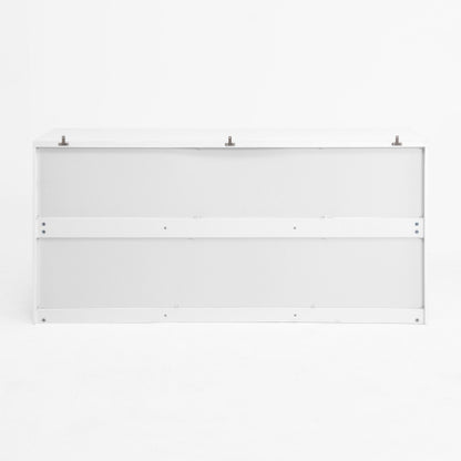 9 Drawer Dresser with No Handle Design, Modern White Matte Wood Dresser for Bedroom, Storage Chest of Drawers for Living Room, Hallway, Entryway