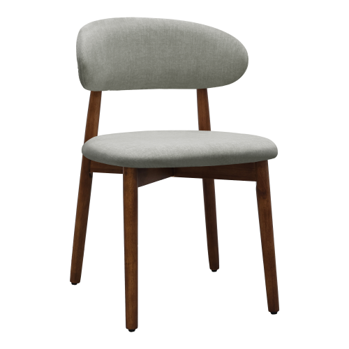 Set of 2 Laurel Green Flannelette Dining Chairs, Crack Resistant Oak Wood Leg Armless Accent Chairs