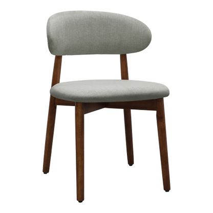 Set of 2 Laurel Green Flannelette Dining Chairs, Crack Resistant Oak Wood Leg Armless Accent Chairs
