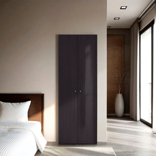 Armoire 66.9" H, 2 Doors, 4 Shelves, Black Wengue - Bedroom