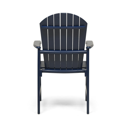 Outdoor Weather Resistant Acacia Wood  Dining Chairs (Set of 2), Blue Navy Finish