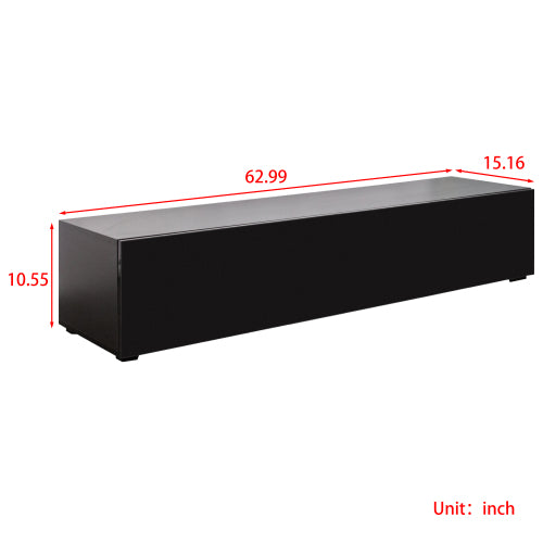 Wall Mount Floating Melamine TV Console Drop Down Hidden Cabinet Media Storage Shelf