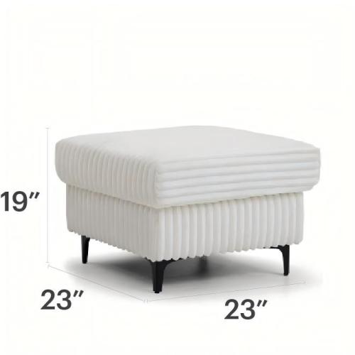 Contemporary Upholstered Ottoman, Compact Multiuse Padded Footrest & Accent Seat for Bedroom Living Room