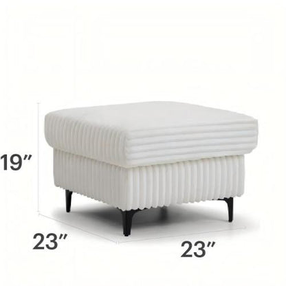 Contemporary Upholstered Ottoman, Compact Multiuse Padded Footrest & Accent Seat for Bedroom Living Room