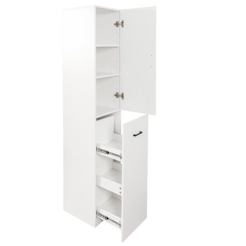 Kitchen Pantry Tall Cabinet with Pull-Out Multi-Tier Storage Shelf