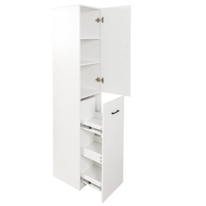 Kitchen Pantry Tall Cabinet with Pull-Out Multi-Tier Storage Shelf