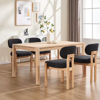 Wooden Dining Chairs Set of 2, Modern Fabric Upholstered Dining Room Chair Kitchen Chairs, Farmhouse Dinner Chair for Kitchen Dining Room