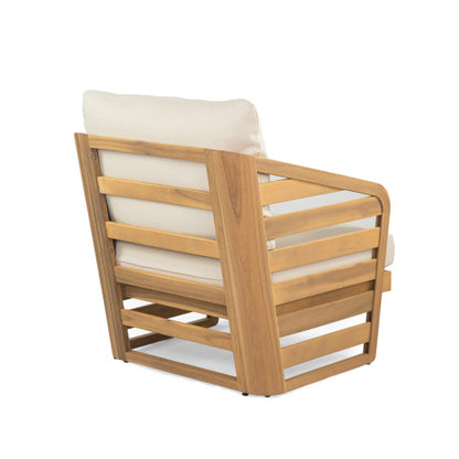 Royal Wood Club Chair, Beige