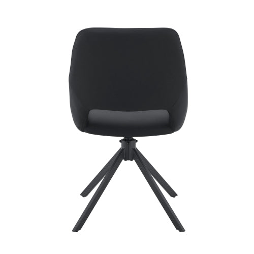 Swivel PU Leather Dining Chairs with Auto-Return, Set of 4, Black