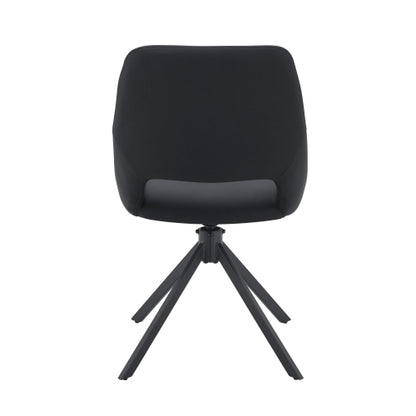 Swivel PU Leather Dining Chairs with Auto-Return, Set of 4, Black
