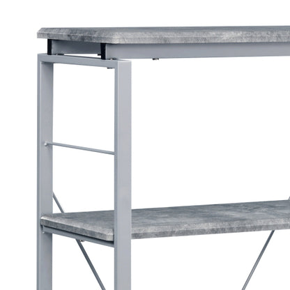 Grey and Silver 4 Shelf Bookcase Industrial Rustic Bookshelf Wooden Shelves Steel Frame