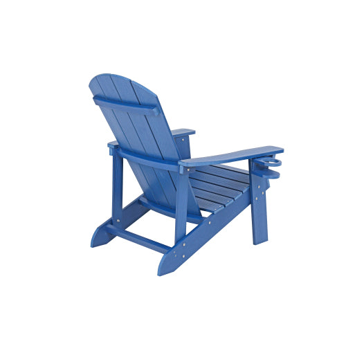 Lounge chair dark blue color, suitable for all seasons: Outdoor lounge chair, made of sturdy HIPS material, equipped with 304 stainless steel accessories.
