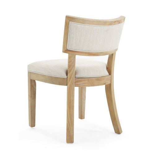Fabric Upholstered Farmhouse Dining Side Chairs Set of 2, Rubberwood Frame