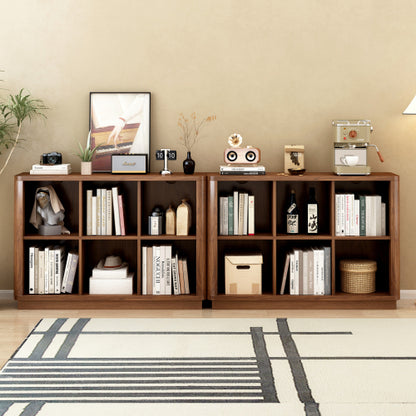 40 Inch Wide 6-Cube Curved Edge Low Horizontal Farmhouse Bookcase