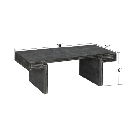 48 Inch Double-Tier Vintage Industrial Table, Antique Black