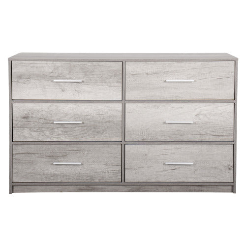 6-Drawer Dresser with Large Fabric Drawers, Grey