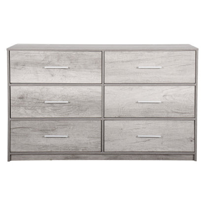6-Drawer Dresser with Large Fabric Drawers, Grey