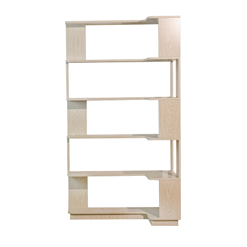 90cm Corner Bookshelf with Anti-Drop Panel and Open Shelves