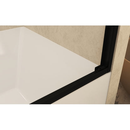 56-60" W × 60" H Tempered Glass with Explosion Proof Film, Aluminum Frame Double Sliding Shower Door, "1/4 (6 mm), Stainless Steel handle, Matte Black