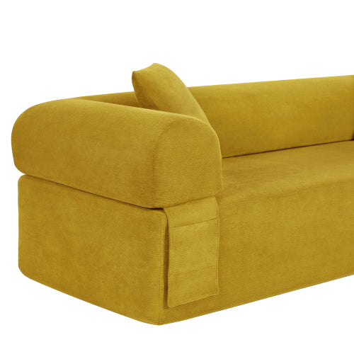 3-Seater Boneless Corduroy Sofa, No Assembly for Compact Spaces