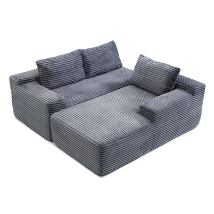 97'' Modular Sectional Sofa, Cloud Sectional Couch with Deep Seat, Modern Modular L-Shape Sofa Couch with Chaise,Upholstered Couches for Living Room Bedroom,No Assembly, Grey