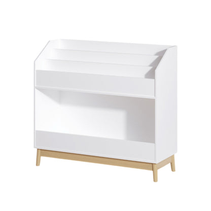 Toddler Book Display Shelf with Storage Bin Wooden Kids Bookcase