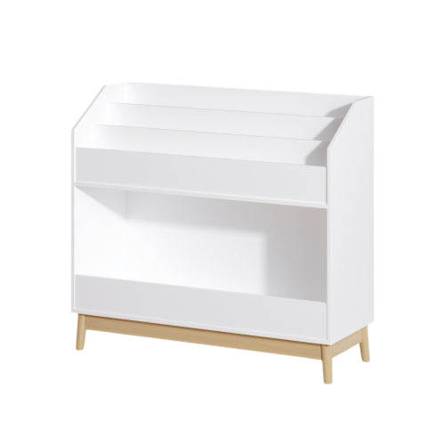 Toddler Book Display Shelf with Storage Bin Wooden Kids Bookcase