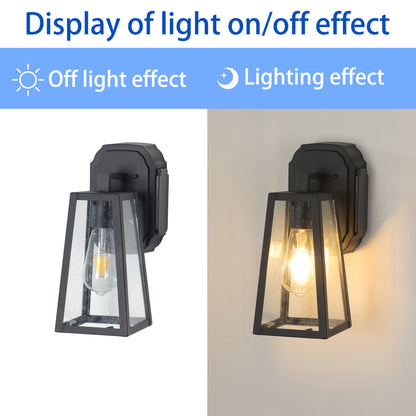 1-Light Matte Black Non-Motion Sensing Outdoor Hardwired Wall Sconce Light with Socket, Bulb Not Included
