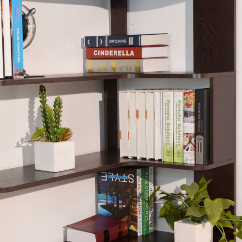 90cm Freestanding Corner Bookshelf with Anti-Tip Design