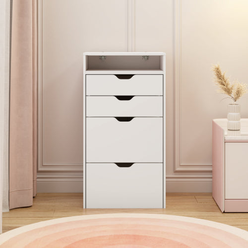 3-in-1 Multifunctional Vanity Desk Set, Flip-Up Mirror, 3-Color Lights, 2 Drawers, Hidden Storage Stool, Pink