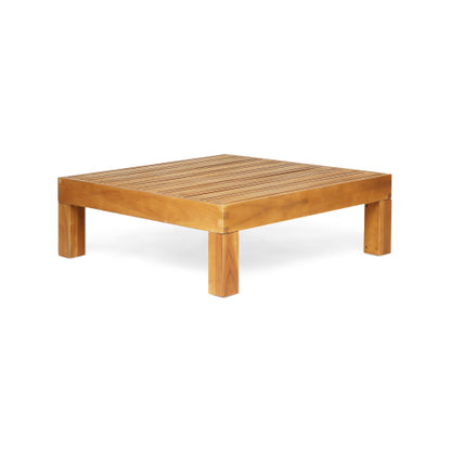 Square Teak Coffee Table, Rustic Style