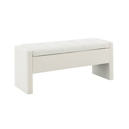 Modern Bed End Bench with Storage,Upholstered Large Foot Rest Stool, Comfy Window Vanity Bench for Living Room,Bedroom,Dorm,Coffee Table,Linen Beige