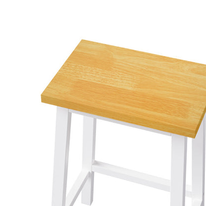 Solid Wood Bar Stools (Not Cheap Iron), 25.6inch Tall Set of 2 Bar Chairs, Kitchen Counter Stools with Footrests, Farmhouse Stools for Dining Room, Kitchen, Counter, White