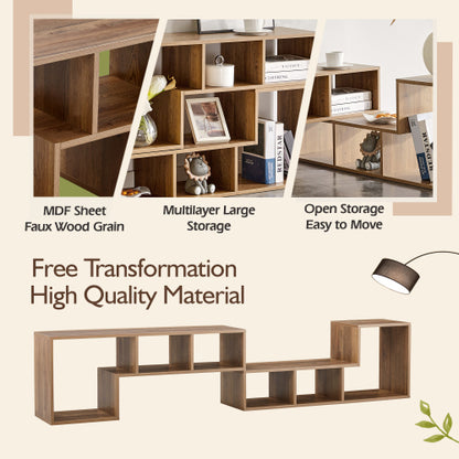 2-Piece L-Shaped Combination TV Stand, MDF Entertainment Center with Open Storage Compartments & Floor Pads
