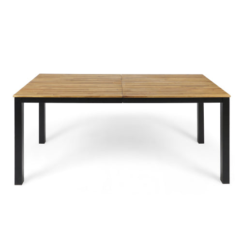Rectangular Outdoor Dining Table, 71"L Acacia Wood Patio Table, Outdoor Farmhouse Bistro Table for Yard, Garden, Poolside, Deck