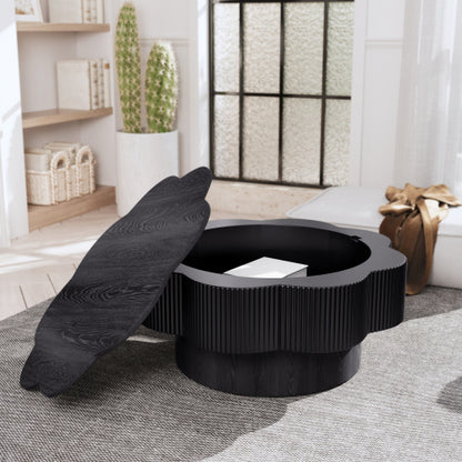 31.5inch  Plum Blossom Shaped Coffee Table, Black