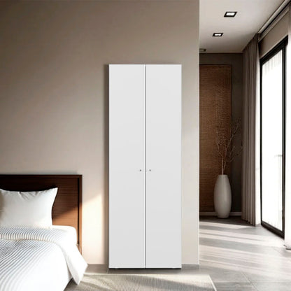 Armoire 66.9" H, 2 Doors, 4 Shelves, White - Bedroom