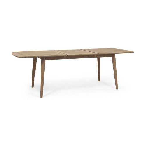 Outdoor Acacia Wood Expandable Dining Table, Gray