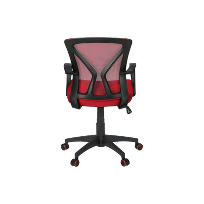 Office Chair, Adjustable Height, Swivel, Ergonomic, Armrests, Computer Desk, Work, Red Mesh, Black Metal, Contemporary, Modern