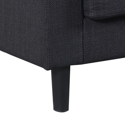 Dark-Grey L-Shaped Sectional 3-Seat Combo Sofa with Storage Ottoman USB Ports Cup-Holders for Living Room Apartment