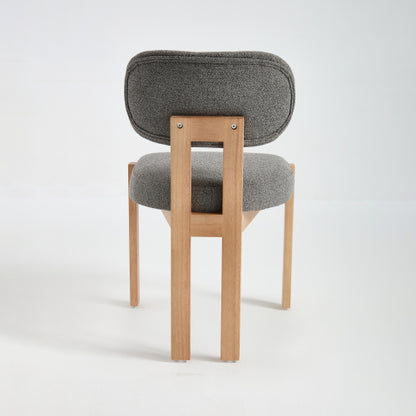 Wooden Dining Chairs Set of 2, Fabric Upholstered Farmhouse Chairs with Thick Cushion and Chenille Seat