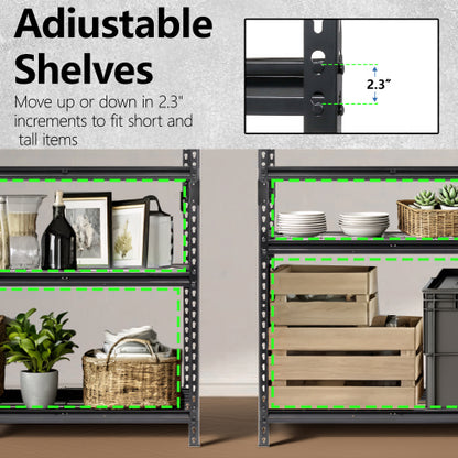 5 Tier Heavy Duty Storage Shelves Garage Shelving 2250 lb Load Boltless Assembly Black